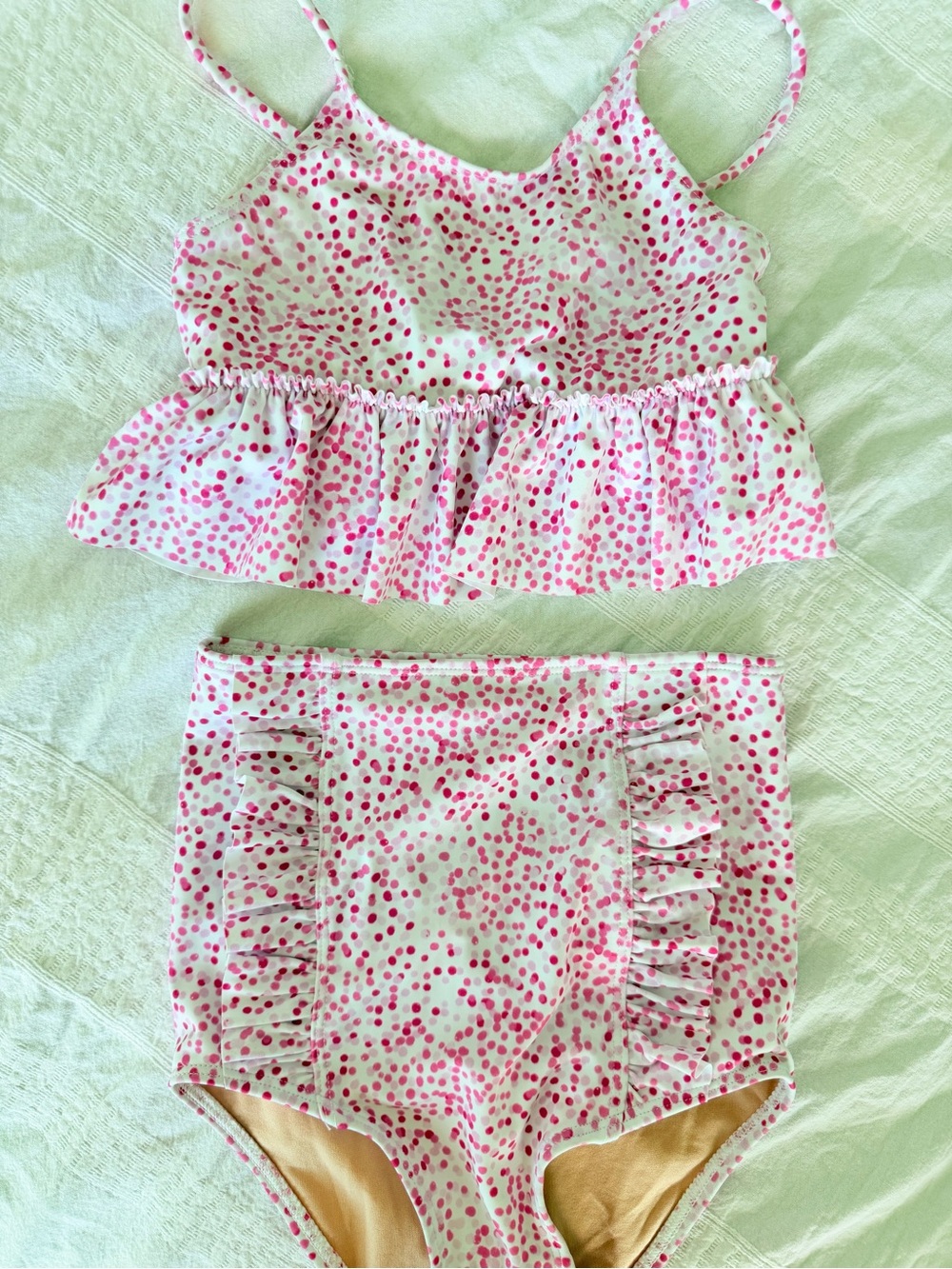 Kortni Jeane Pink Dot Ruffle Bikini Set